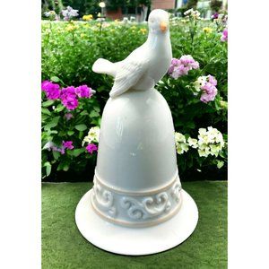 White Dove Bird Bell Avon Tapestry Collection 1981 Porcelain Handcrafted Vintage